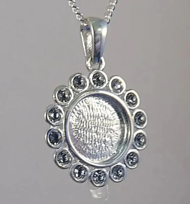 Round CZ surround pendant