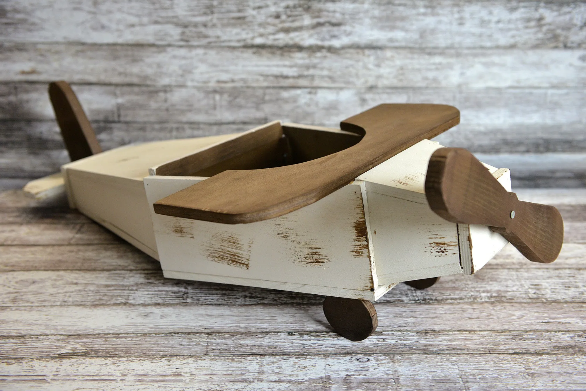 Rustic Airplane - White