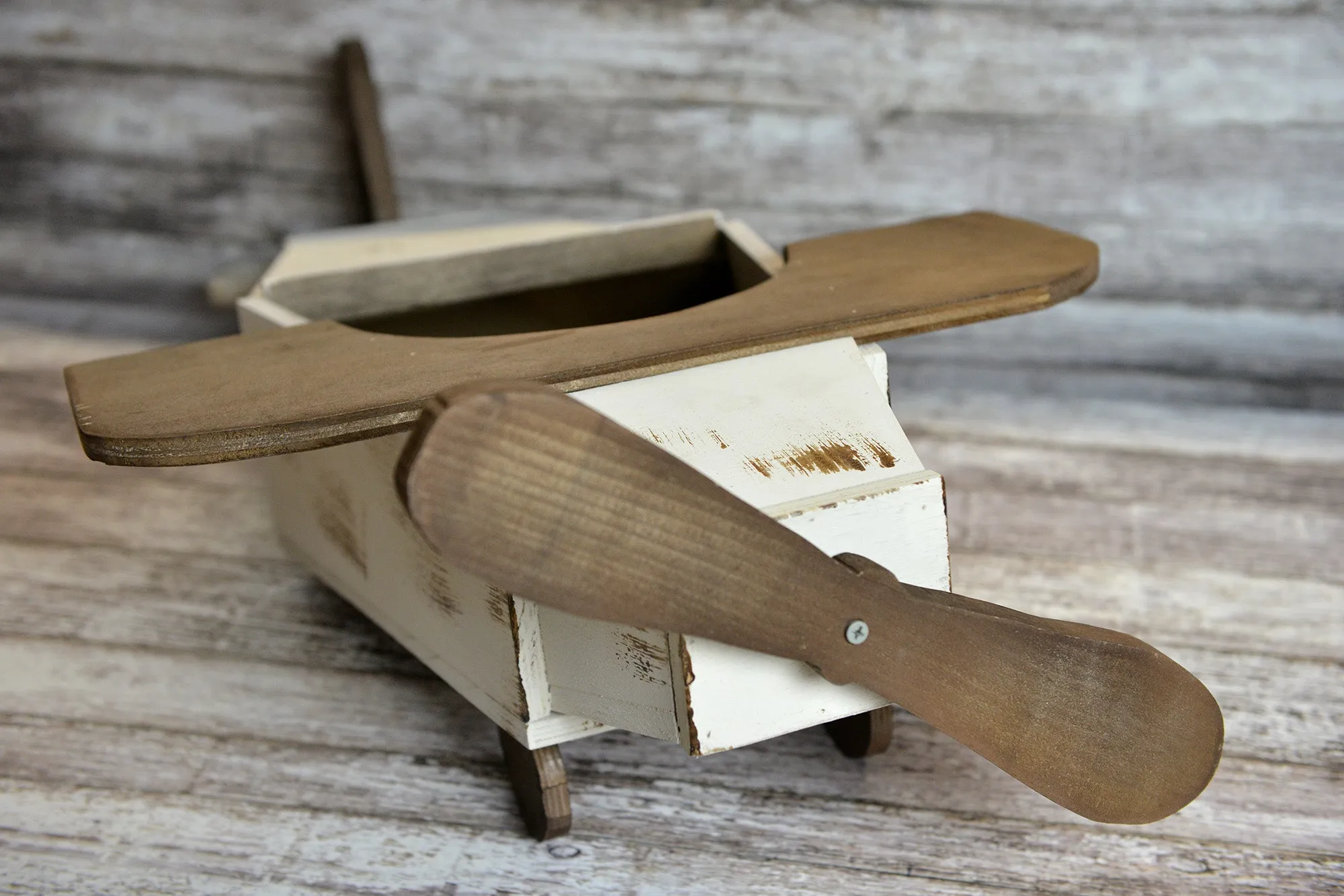 Rustic Airplane - White