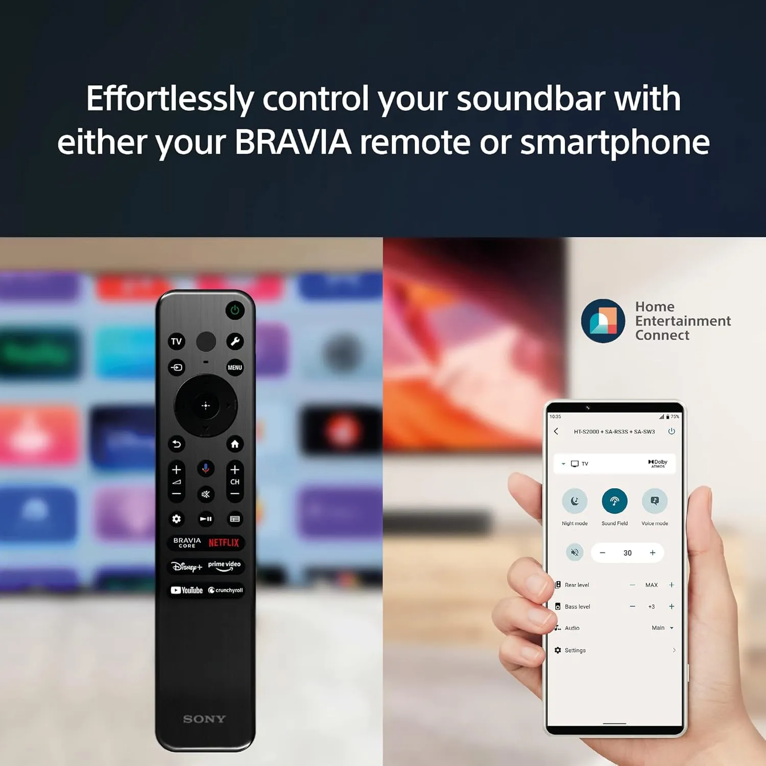 Sony HT-S2000 3.1ch Dolby Atmos Soundbar with Bluetooth – Compact Soundbar for TV