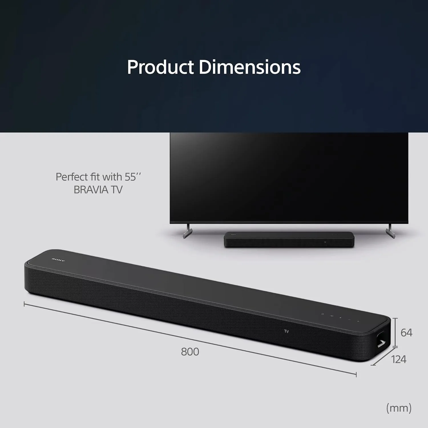 Sony HT-S2000 3.1ch Dolby Atmos Soundbar with Bluetooth – Compact Soundbar for TV
