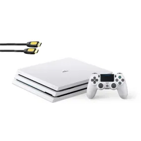 Sony PlayStation 4 Pro Glacier 1TB Gaming Consol White 2 Controller Included BOLT AXTION Bundle Used Sony PlayStation 4 Pro Glacier 1TB Gaming Consol White 2 Controller Included BOLT AXTION Bundle Used