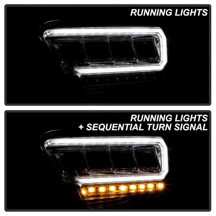 Spyder Apex Toyota Tacoma 16- 22 SEQ LED Headlights Chrome