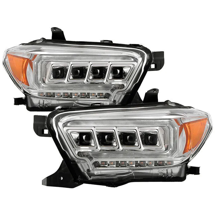 Spyder Apex Toyota Tacoma 16- 22 SEQ LED Headlights Chrome