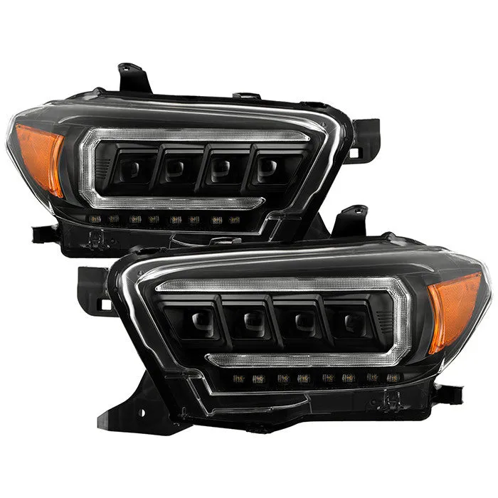 Spyder Apex Toyota Tacoma 16- 22 SEQ signal Headlights Black