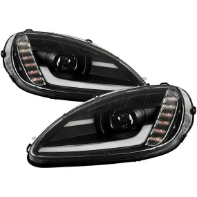 Spyder Chevy Corvette C6 05-13 SEQ Bar Pro Headlights Black