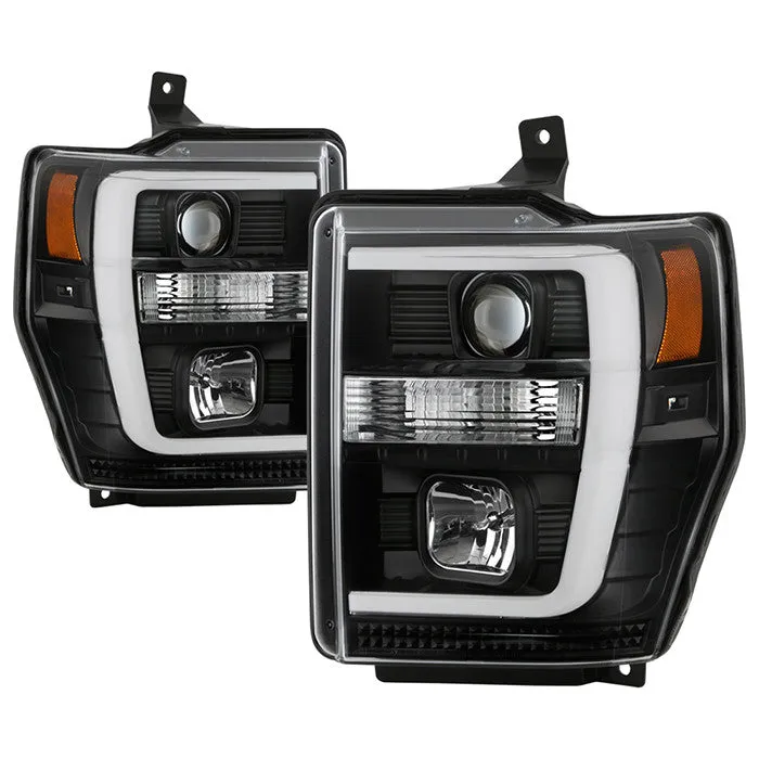 Spyder Platinum F250 F350 F450 Super Duty 08-10 LED Headlights Black