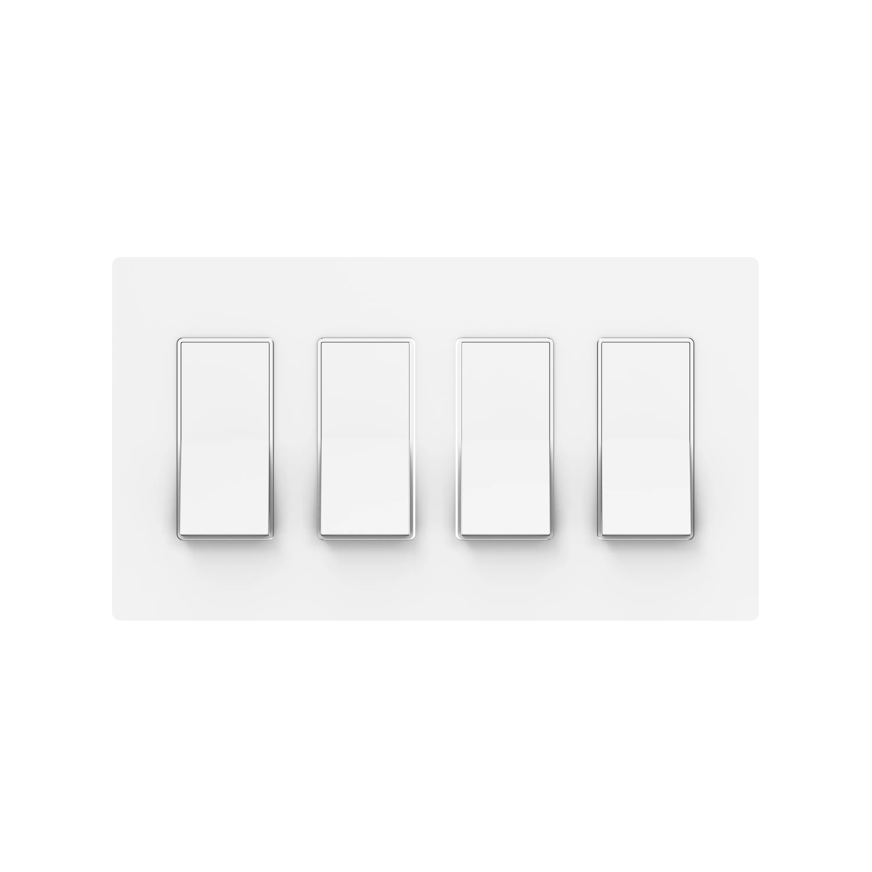 TAN-D0070-4W-S 4-Gang Decorator Screwless Wall Plate - White
