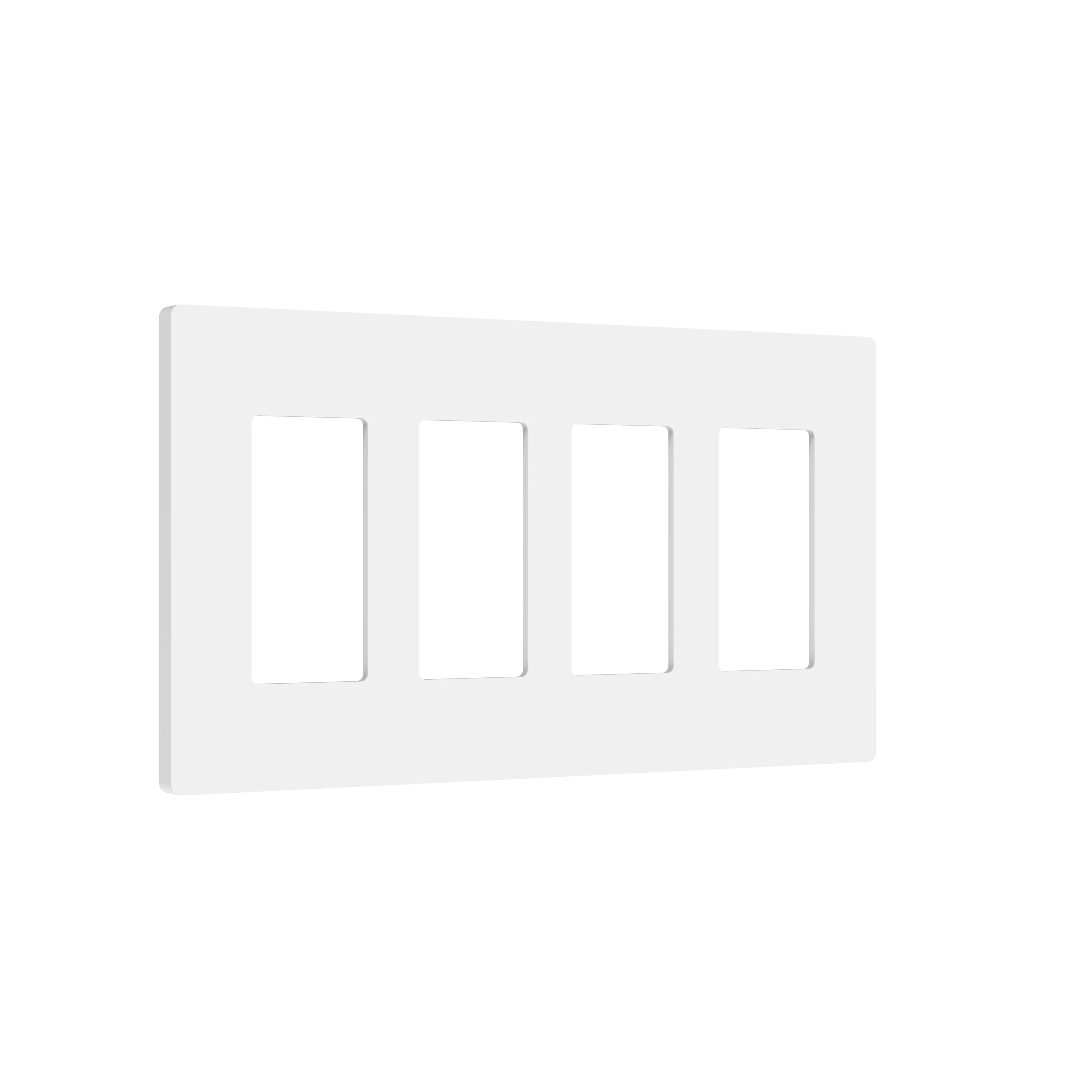 TAN-D0070-4W-S 4-Gang Decorator Screwless Wall Plate - White