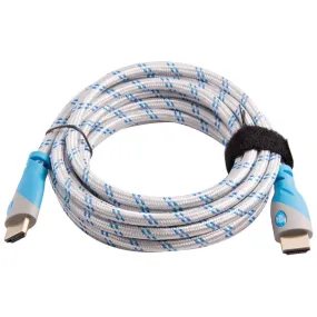 Top Dog Cables - TD-01WBB12 - Gold Premium 12' High Speed HDMI Cable with Ethernet - White/Blue - 3D HD Gaming Systems PC DVD TV Blu Ray