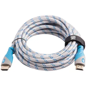 Top Dog Cables - TD-01WBB15 - Gold Premium 15' High Speed HDMI Cable with Ethernet - White/Blue - 3D HD Gaming Systems PC DVD TV Blu Ray