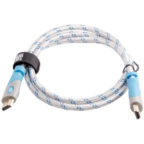 Top Dog Cables - TD-01WBB3 - Gold Premium 3' High Speed HDMI Cable with Ethernet - White/Blue - 3D HD Gaming Systems PC DVD TV Blu Ray