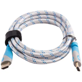 Top Dog Cables - TD-01WBB6 - Gold Premium 6' High Speed HDMI Cable with Ethernet - White/Blue - 3D HD Gaming Systems PC DVD TV Blu Ray