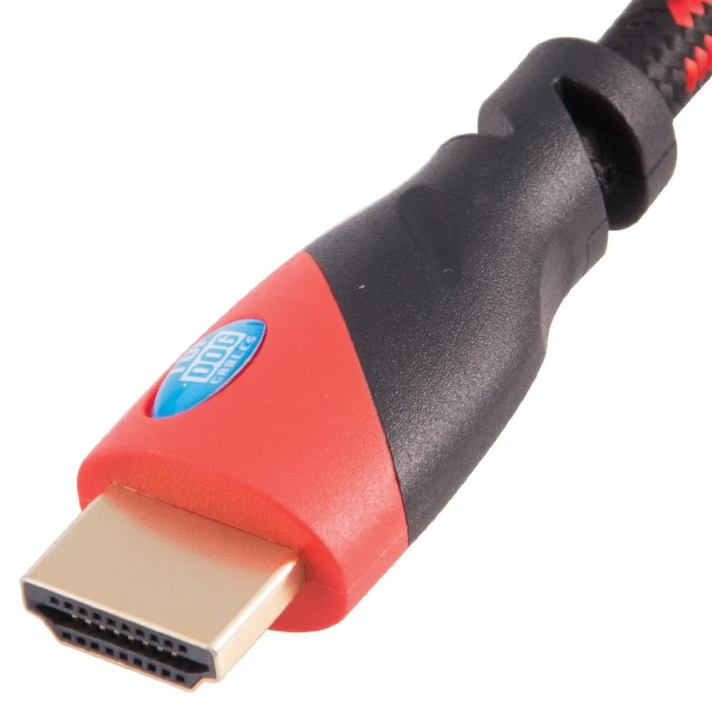 Top Dog Cables - TD-02BKR5- Gold Premium 5' High Speed HDMI Cable with Ethernet - Red/Black - 3D HD Gaming Systems PC DVD TV Blu Ray