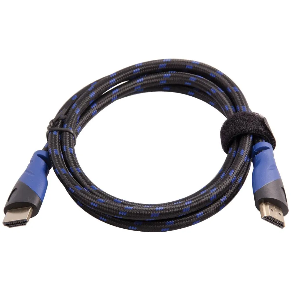 Top Dog Cables - TD-03BKBL4 - Gold Premium 4' High Speed HDMI Cable with Ethernet - Black/Blue - 3D HD Gaming Systems PC DVD TV Blu Ray