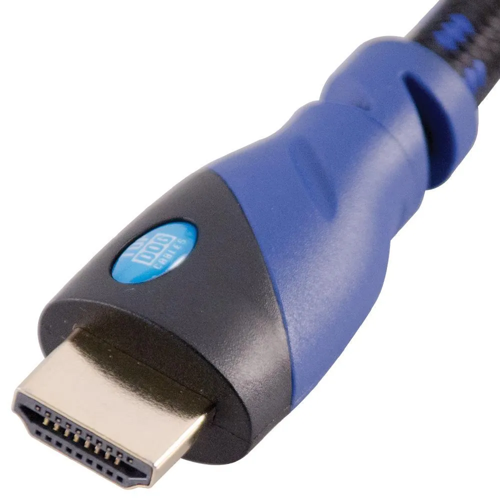 Top Dog Cables - TD-03BKBL4 - Gold Premium 4' High Speed HDMI Cable with Ethernet - Black/Blue - 3D HD Gaming Systems PC DVD TV Blu Ray