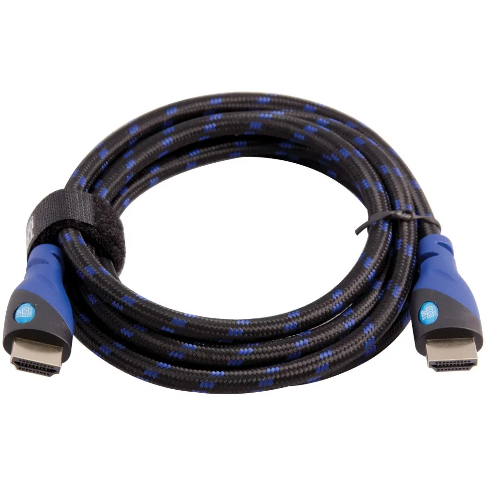 Top Dog Cables - TD-03BKBL6 - Gold Premium 6' High Speed HDMI Cable with Ethernet - Black/Blue - 3D HD Gaming Systems PC DVD TV Blu Ray