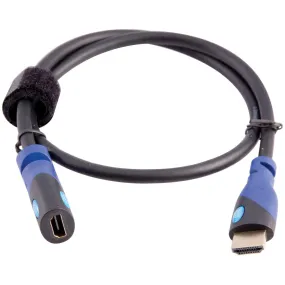 Top Dog Cables - TD-06EBLBK2 - Premium Gold 2 ft High Speed HDMI Extension Cable Male to Female - 3D HD Gaming Systems PC DVD TV Blu Ray