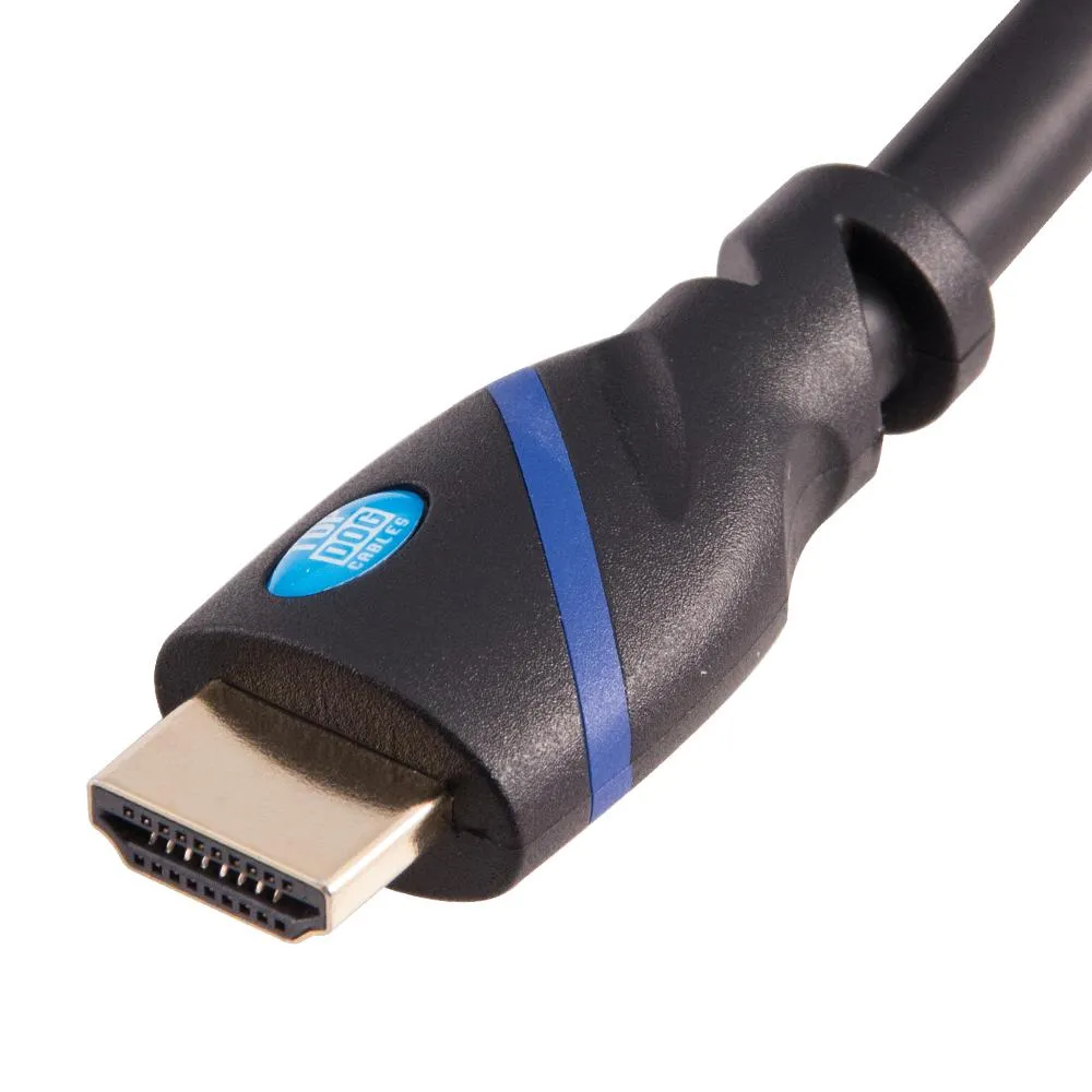 Top Dog Cables - TD-07BKBL7- Premium 7 Foot High Speed HDMI Cable with Ethernet - Black/Blue - 3D HD Gaming Systems PC DVD TV Blu Ray