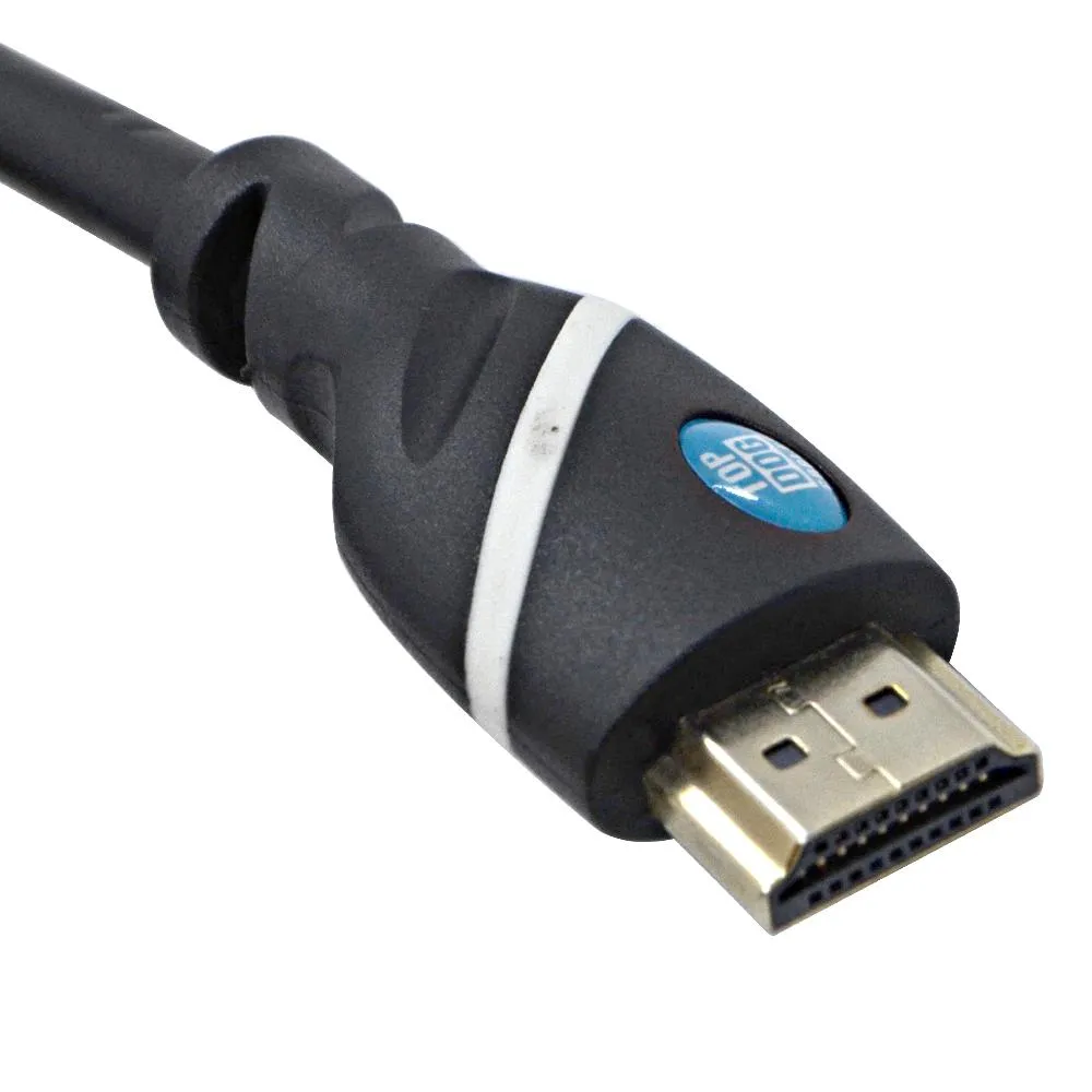 Top Dog Cables - TD-07BKWH15- Premium 15 Foot High Speed HDMI Cable with Ethernet - Black/White - 3D HD Gaming Systems PC DVD TV Blu Ray