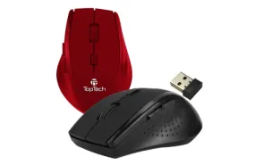 TOPTECH X8 Wireless Mouse with Ergonomic Soft-Touch Design and W/Nano USB Receiver