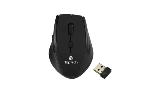 TOPTECH X8 Wireless Mouse with Ergonomic Soft-Touch Design and W/Nano USB Receiver