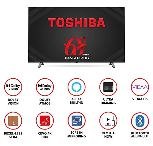 Toshiba 108 cm (43 inches) Vidaa OS Series 4K Ultra HD Smart LED TV 43U5050 (Black) (2020 Model) | With Dolby Vision and ATMOS