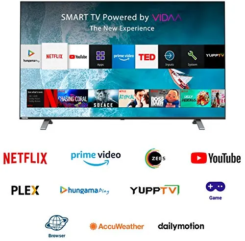 Toshiba 108 cm (43 inches) Vidaa OS Series 4K Ultra HD Smart LED TV 43U5050 (Black) (2020 Model) | With Dolby Vision and ATMOS