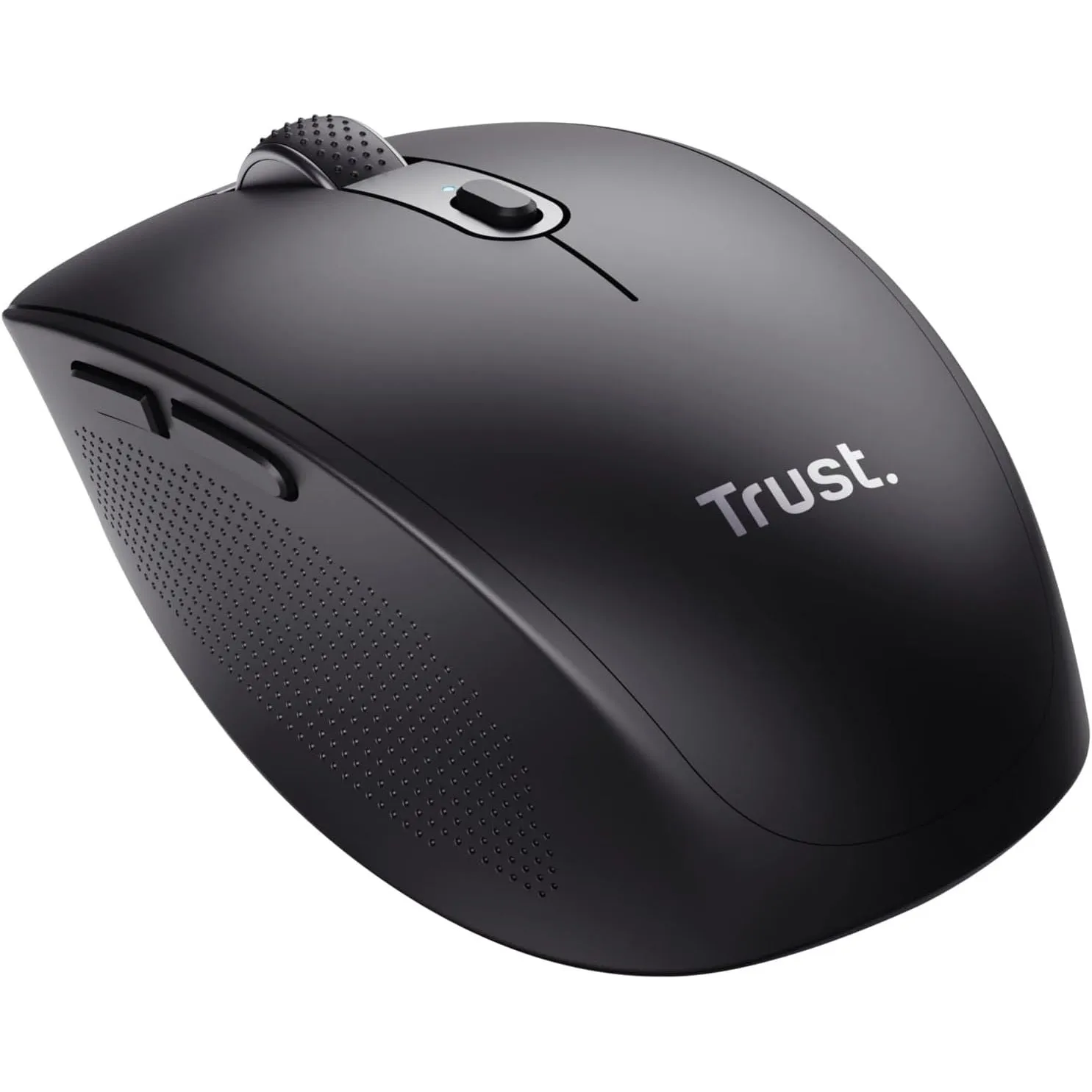 Trust Ozaa Silent Wireless Bluetooth Mouse - Rechargeable, Multi-Device, Compact, 60% Recycled Plastic, for PC/Laptop/Mac/Android - Black