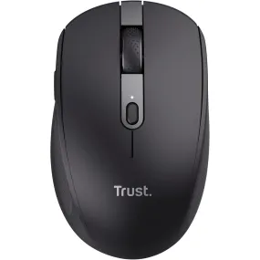 Trust Ozaa Silent Wireless Bluetooth Mouse - Rechargeable, Multi-Device, Compact, 60% Recycled Plastic, for PC/Laptop/Mac/Android - Black