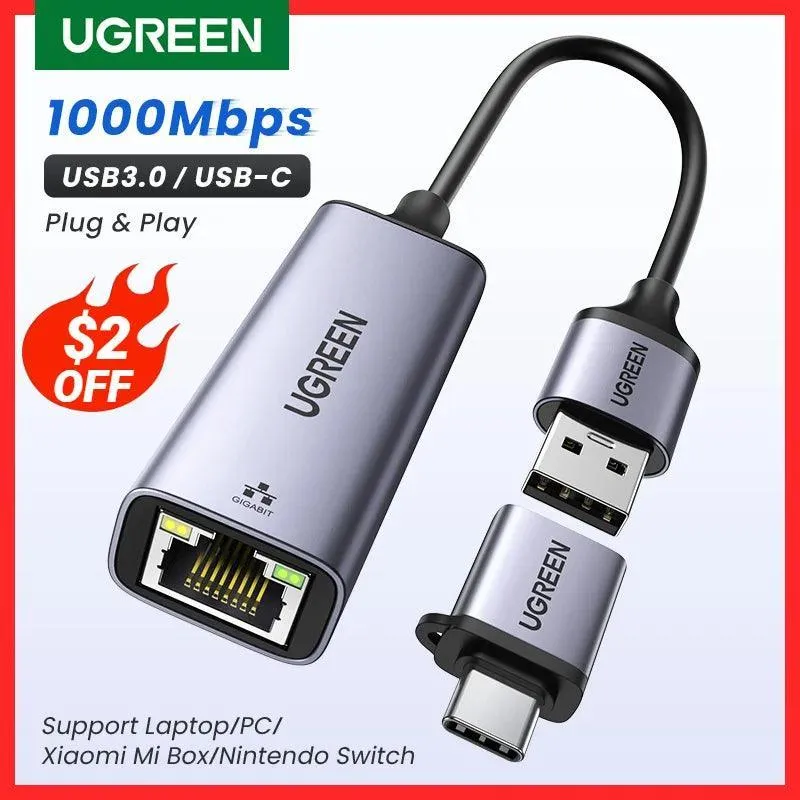 UGREEN USB Ethernet Adapter: Fast Network Speed for Gaming & Streaming