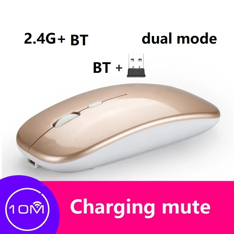 Ultra-thin charging Wireless Mouse Mute Rechargeable Dual mode Mouse Portable Game Silent Laptop For Lenovo Universal Limit