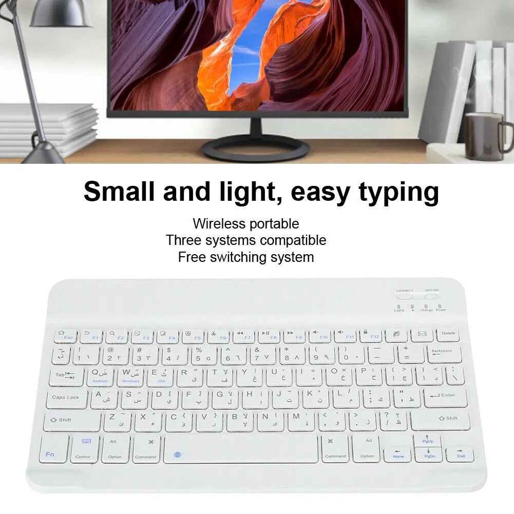 Ultra‑Thin Bluetooth Keyboard Arabic Android ,iOS and Windows