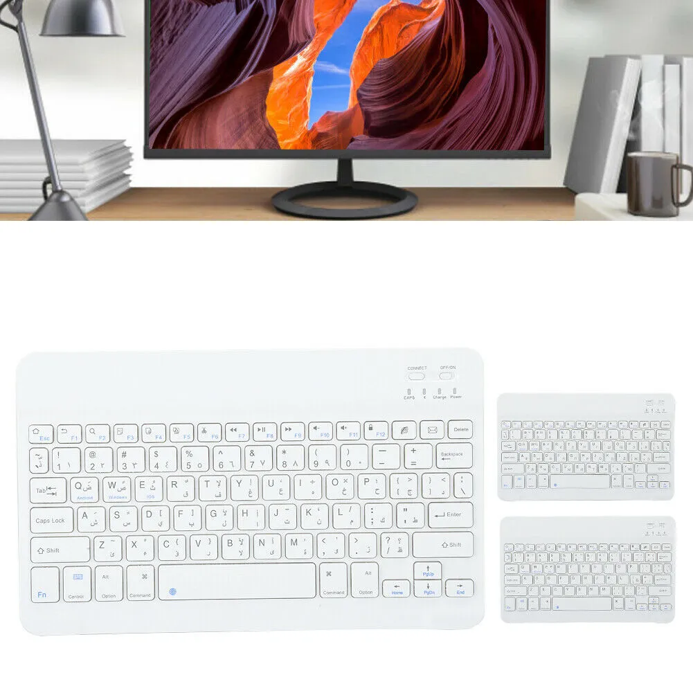 Ultra‑Thin Bluetooth Keyboard Arabic Android ,iOS and Windows