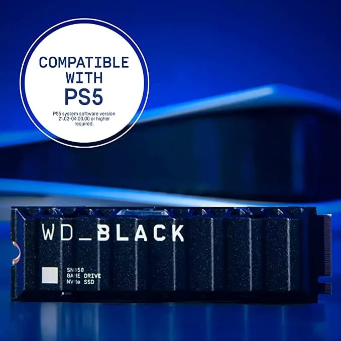 WD_BLACK SN850 1TB NVMe Gaming SSD – M.2 2280, PCIe Gen4, Heatsink, Compatible with PlayStation 5, Up to 7000MB/s Read Speed