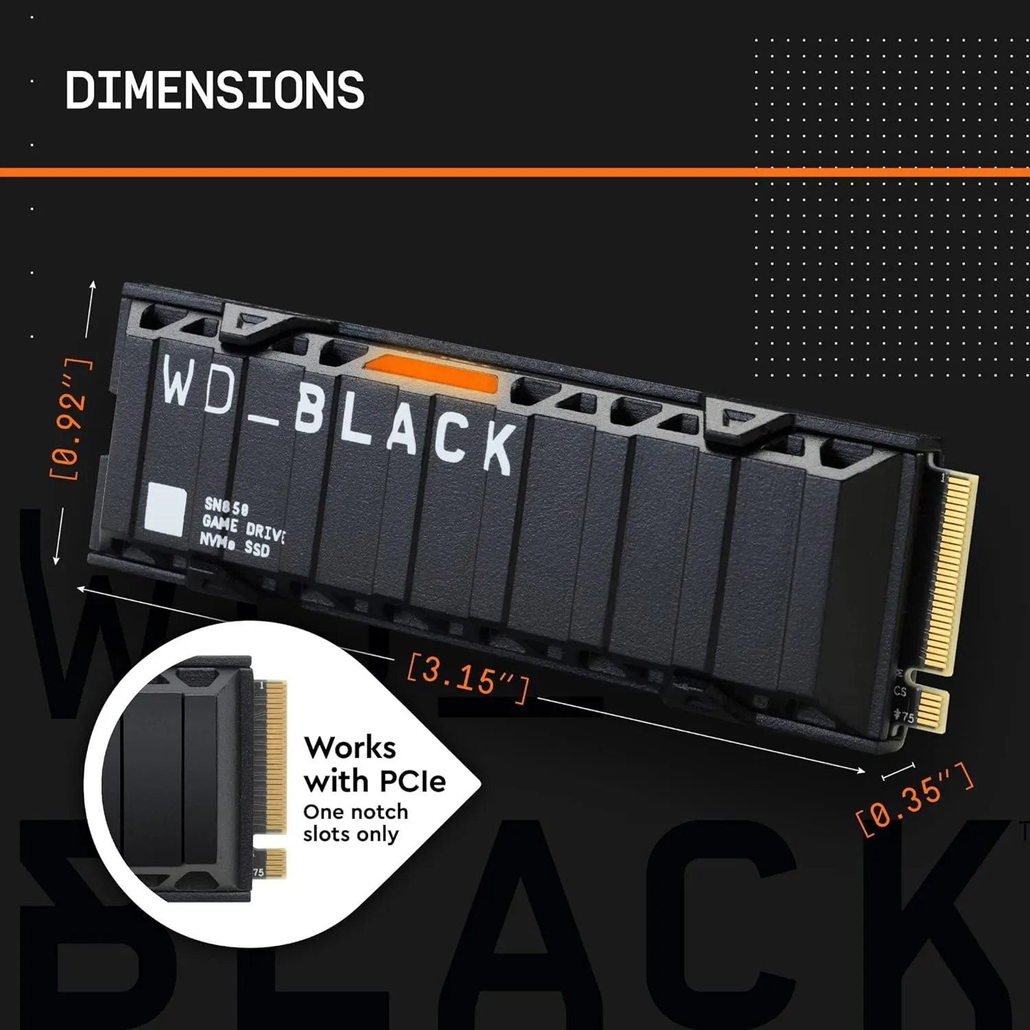 WD_BLACK SN850 1TB NVMe Gaming SSD – M.2 2280, PCIe Gen4, Heatsink, Compatible with PlayStation 5, Up to 7000MB/s Read Speed