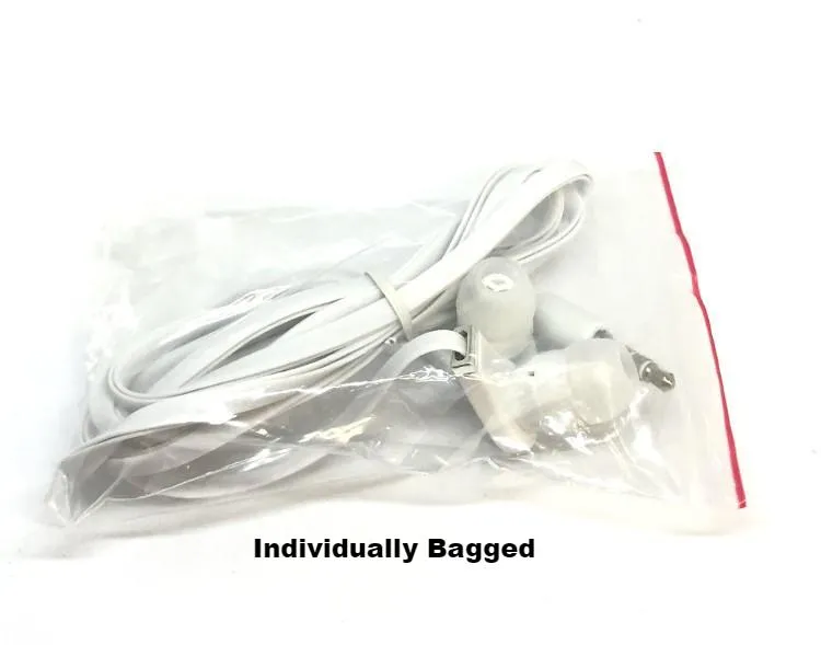 White Stereo Deluxe Earbuds With Microphone