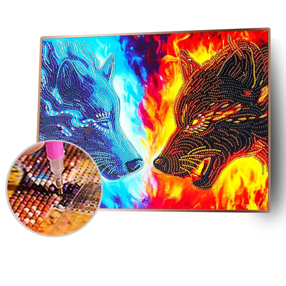 Wolf Wall Special Shaped Drill 5D DIY Diamond Painting - 38x48CM