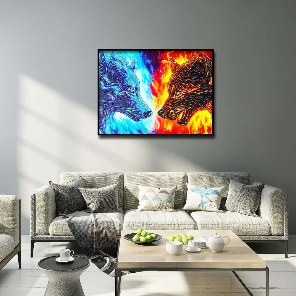 Wolf Wall Special Shaped Drill 5D DIY Diamond Painting - 38x48CM