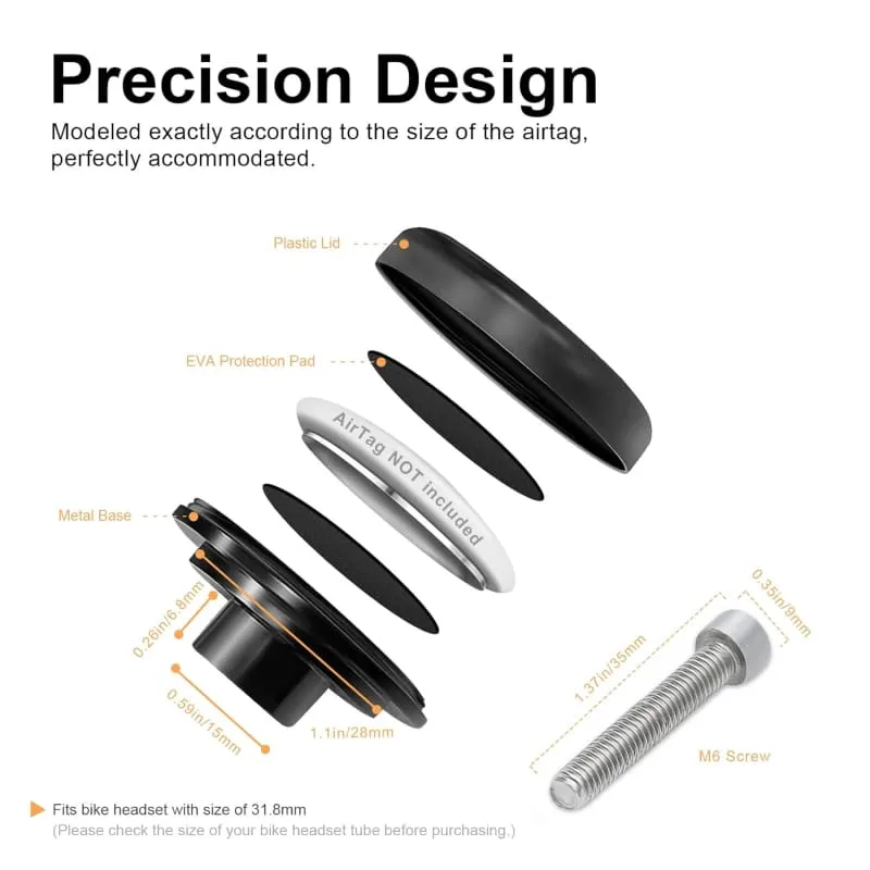 Xtreme Xccessories Air Tag Bike Mount Bicycle Front Fork Down Tube Stem Mount Anti-theft Loss Tracking Locating Bracket GPS Holder