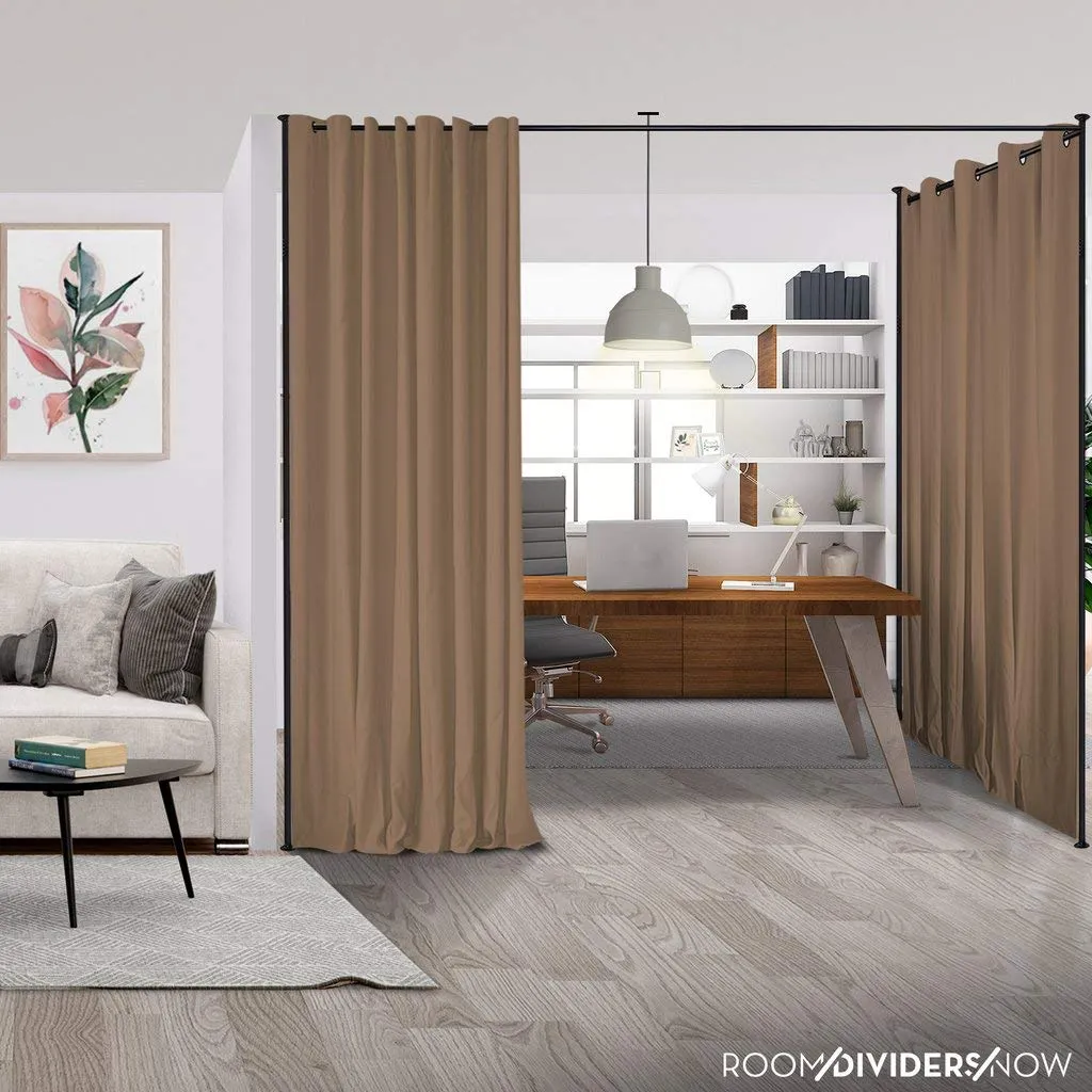 Zenfinit Room Divider Kit - Small B, 9ft Tall x 5ft - 6ft 8in Wide, Mocha (Room/Dividers