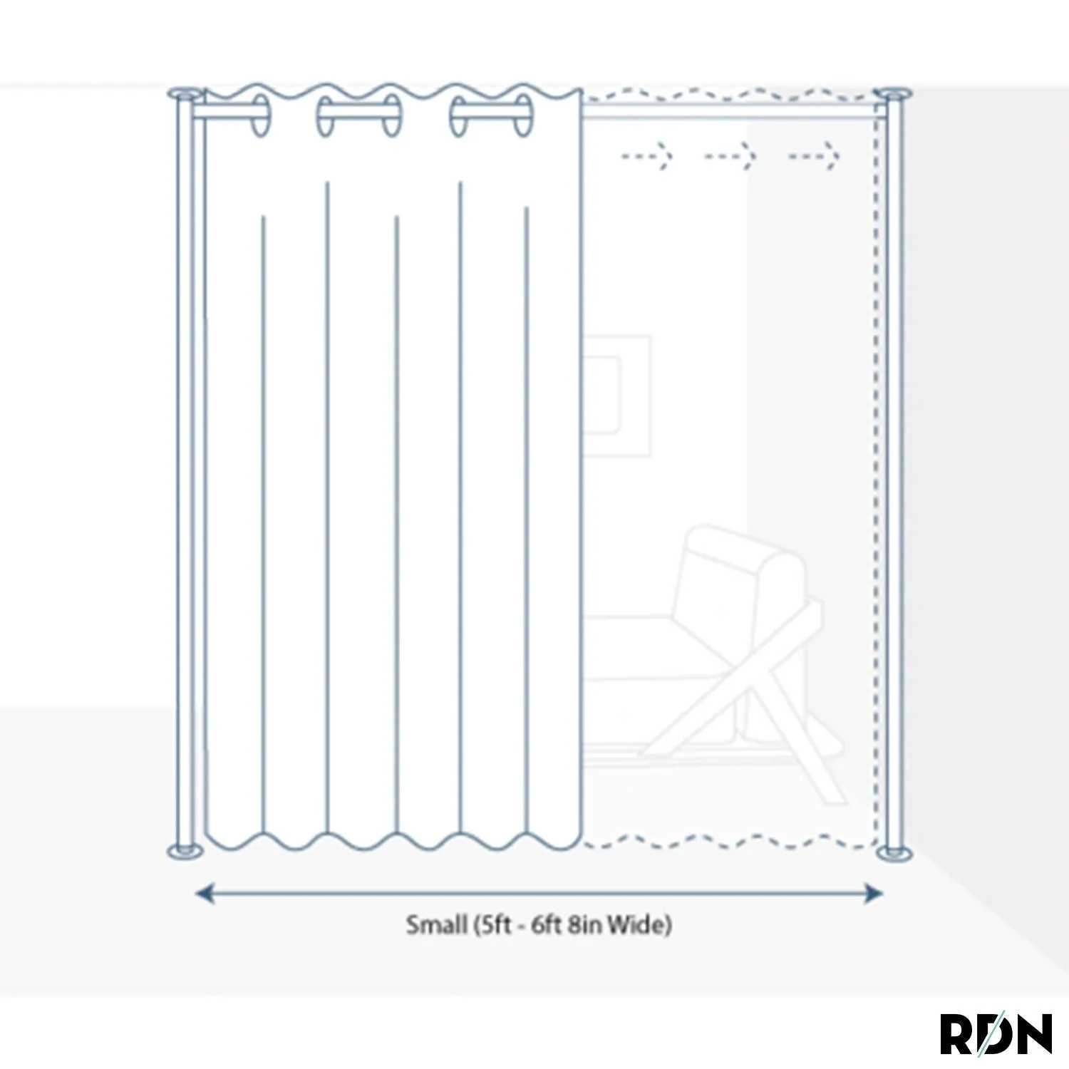 Zenfinit Room Divider Kit - Small B, 9ft Tall x 5ft - 6ft 8in Wide, Mocha (Room/Dividers