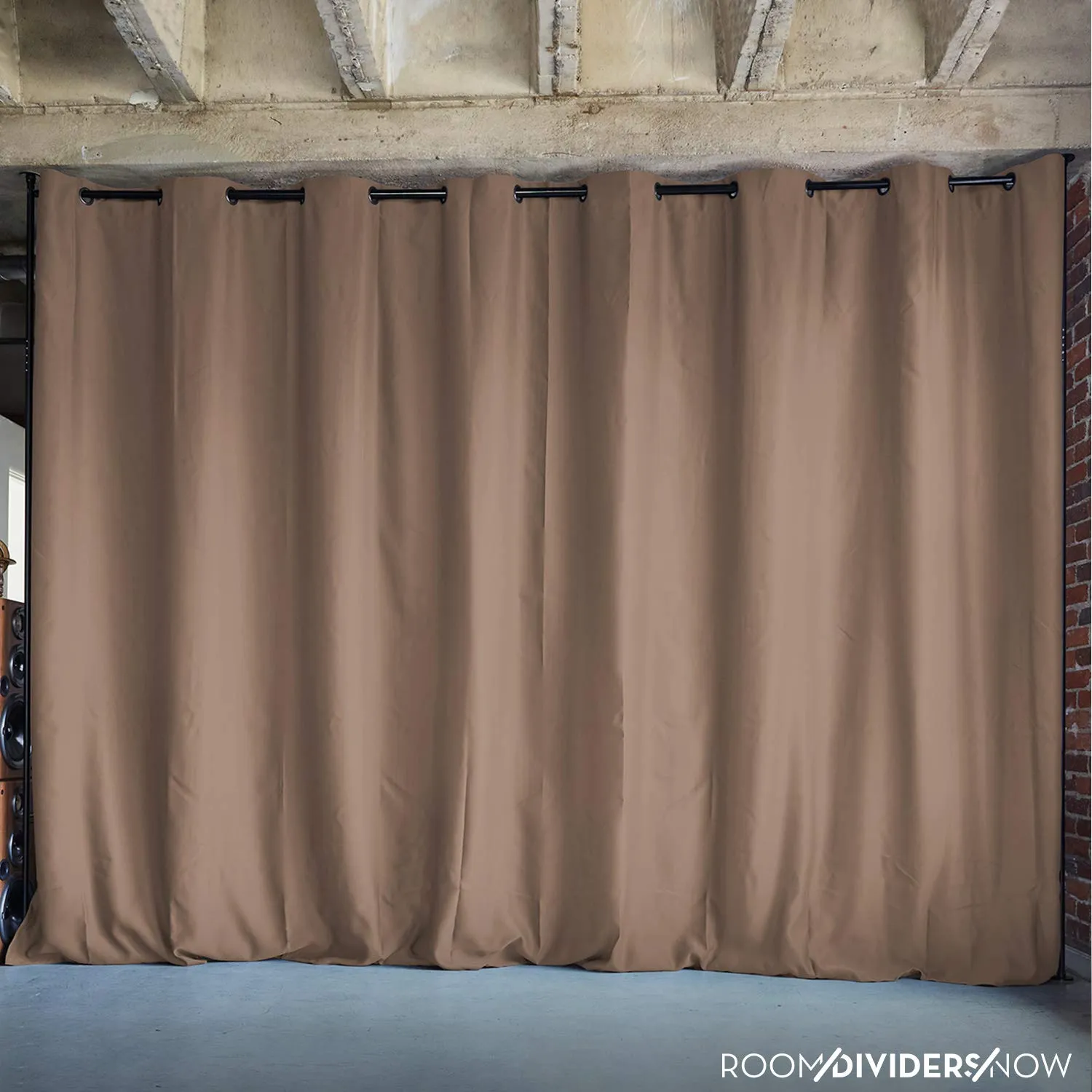 Zenfinit Room Divider Kit - Small B, 9ft Tall x 5ft - 6ft 8in Wide, Mocha (Room/Dividers