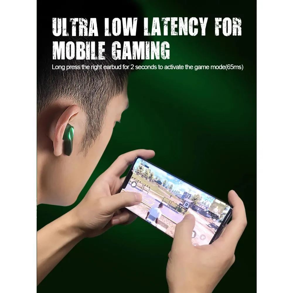 Zime Winner Gaming Headphones 65ms Low Latency TWS Bluetooth Earphone With Mic Bass Audio Sound Positioning