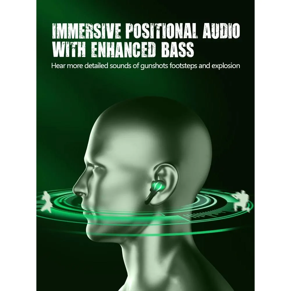 Zime Winner Gaming Headphones 65ms Low Latency TWS Bluetooth Earphone With Mic Bass Audio Sound Positioning
